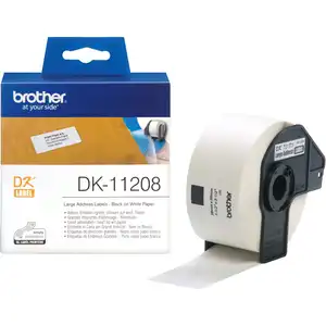 Brother DK11208 Labels - 38x90mm, High-Quality, Multi-Printer Compatible